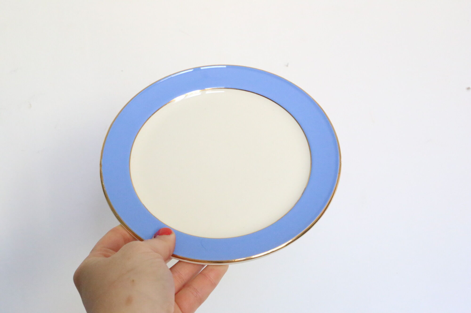 Set of 4 blue dessert plates Orleans Villeroy and Boch, vintage