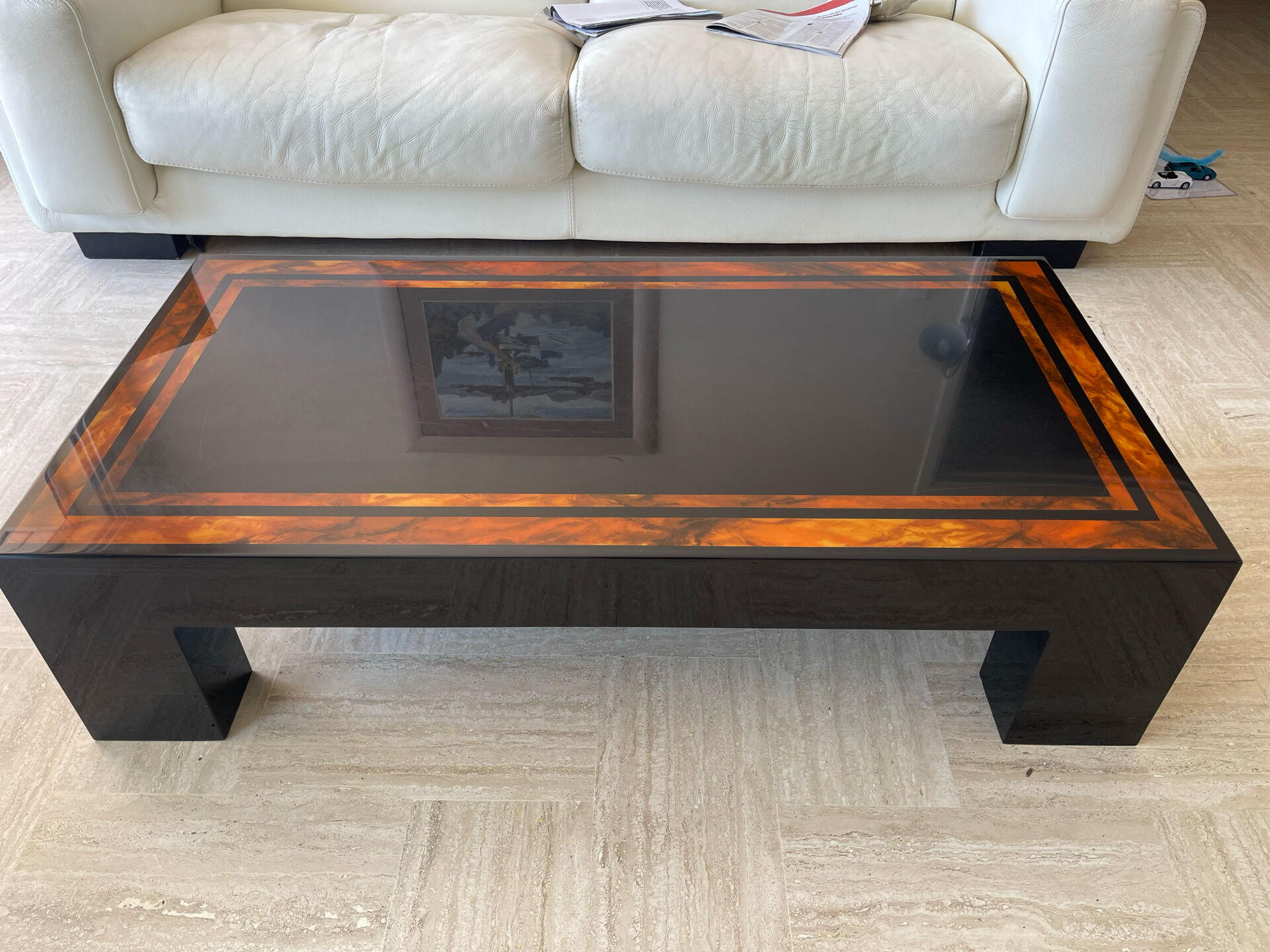Table Basse Bois Laqué 70's