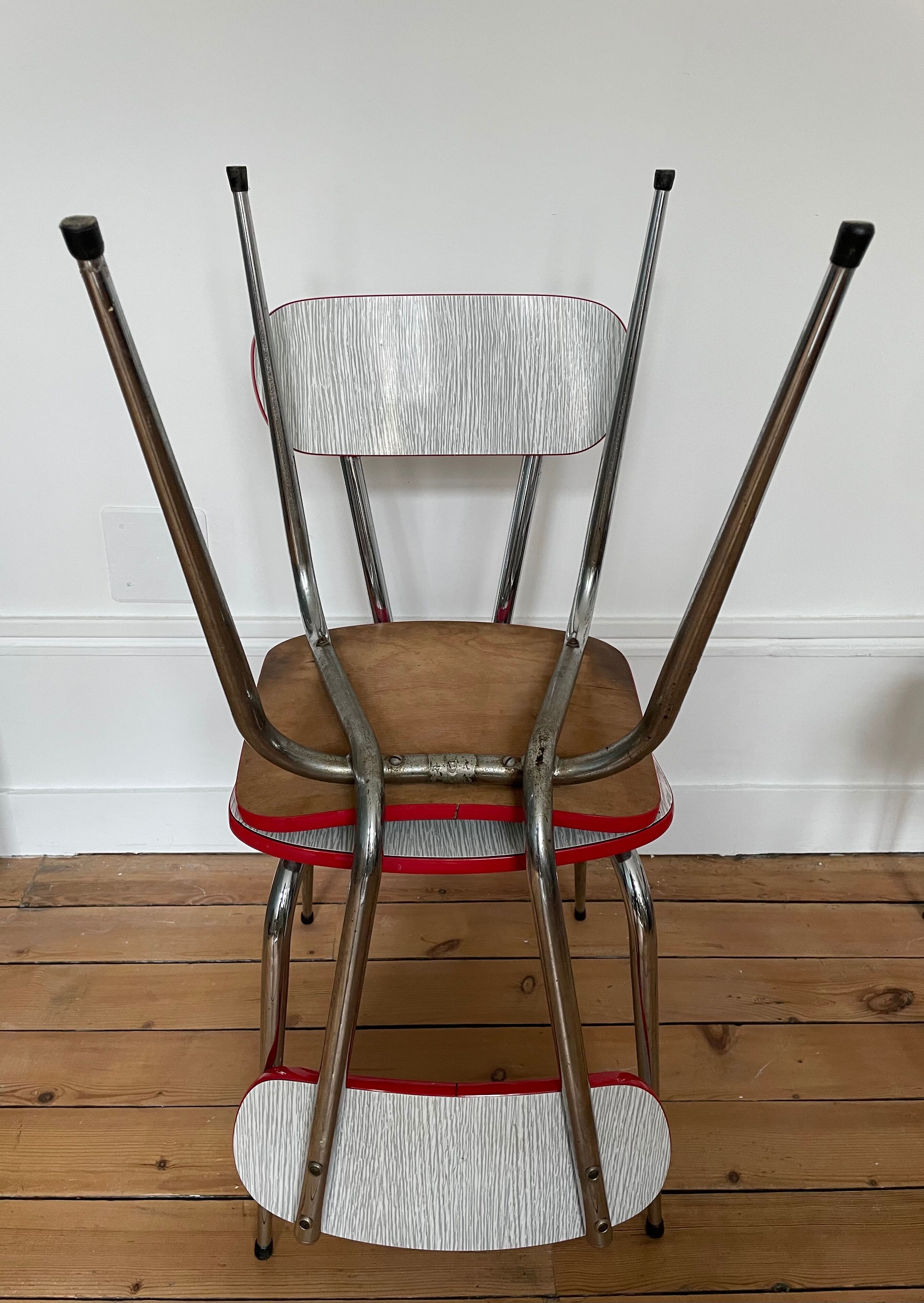 Set of 3 60s Formica chairs