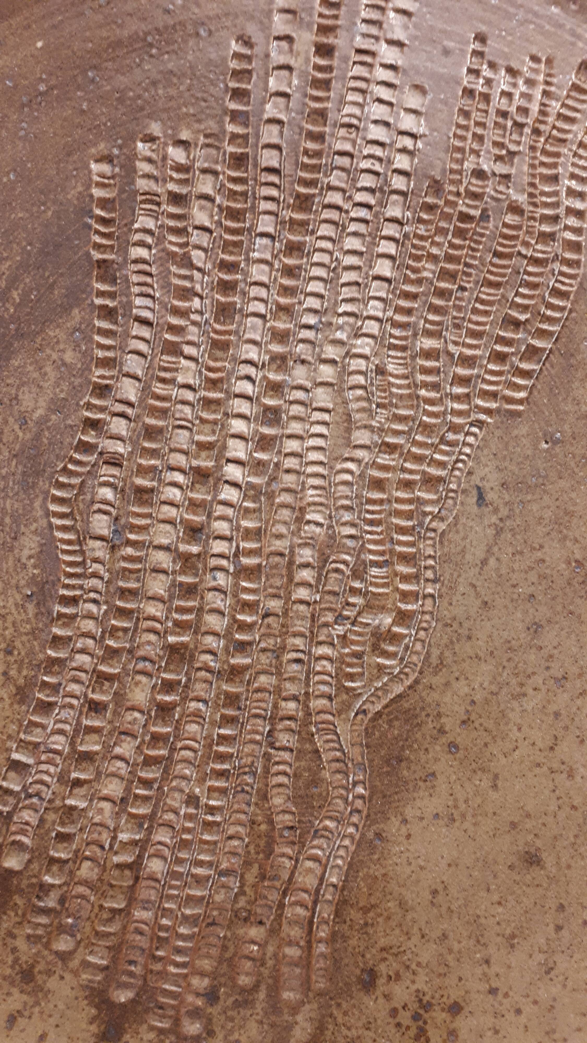 Plate in pyrité sandstone signed vintage 1970