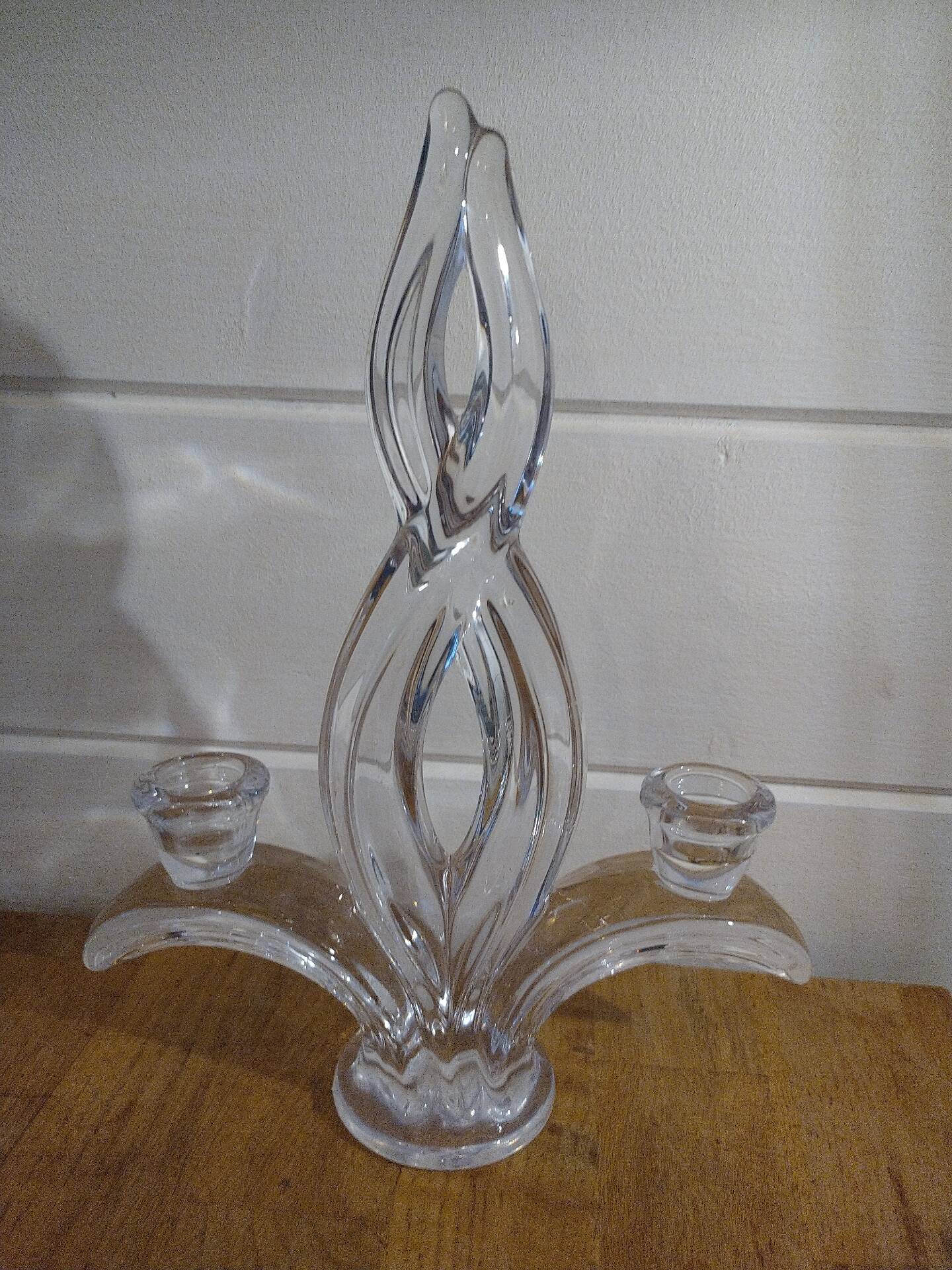 4 crystal lily candle holders from Vannes le Châtel.