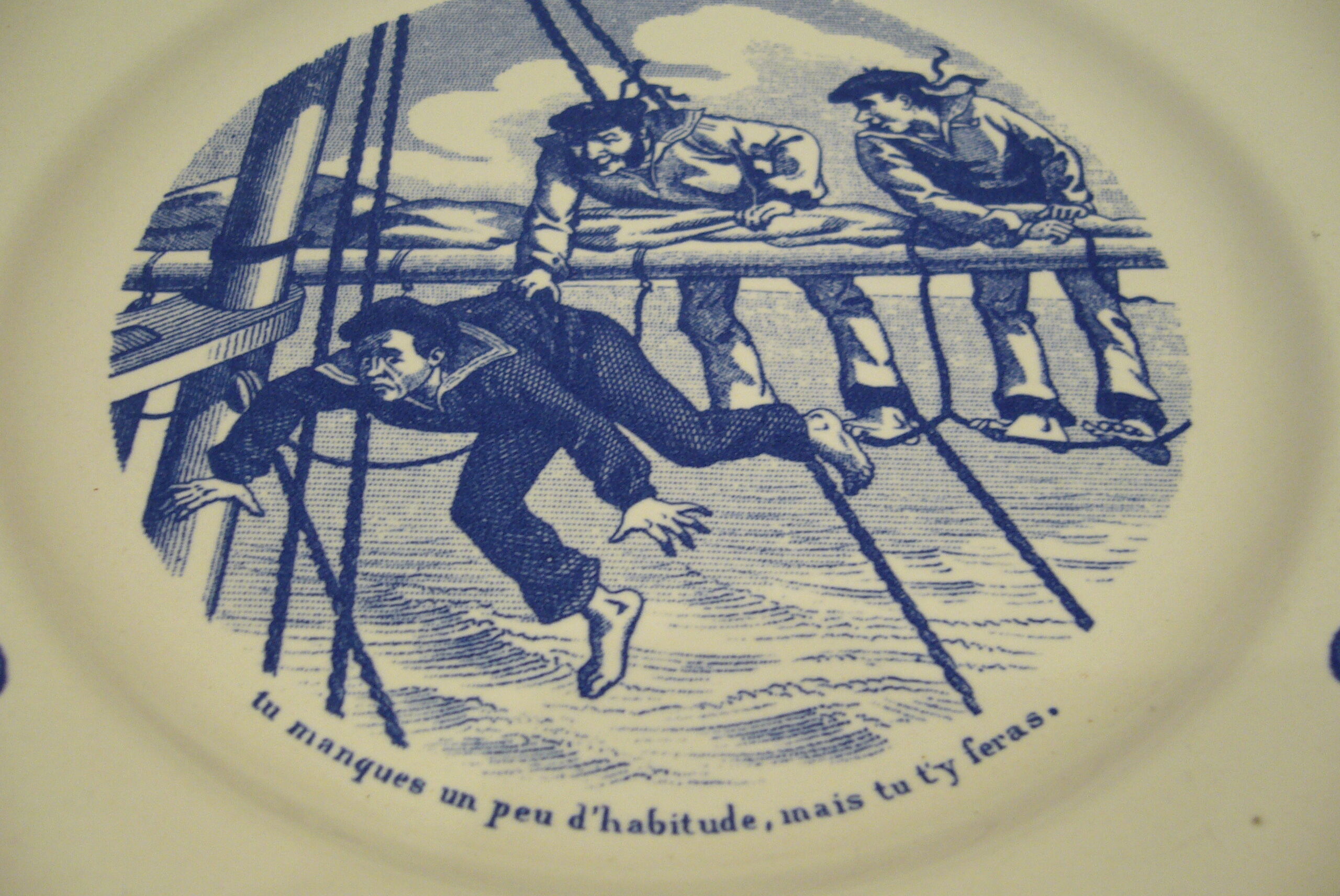 6 dessert plates Lunéville marine theme