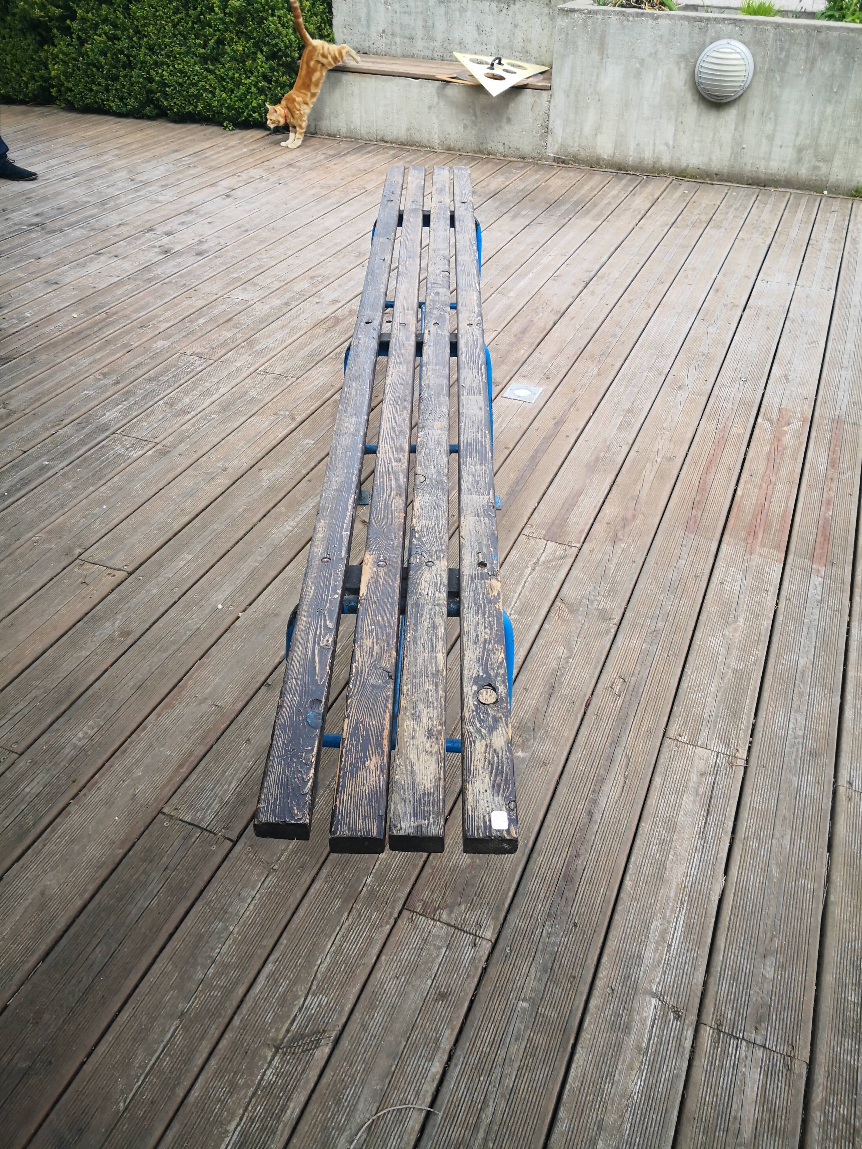 Vintage school locker room bench