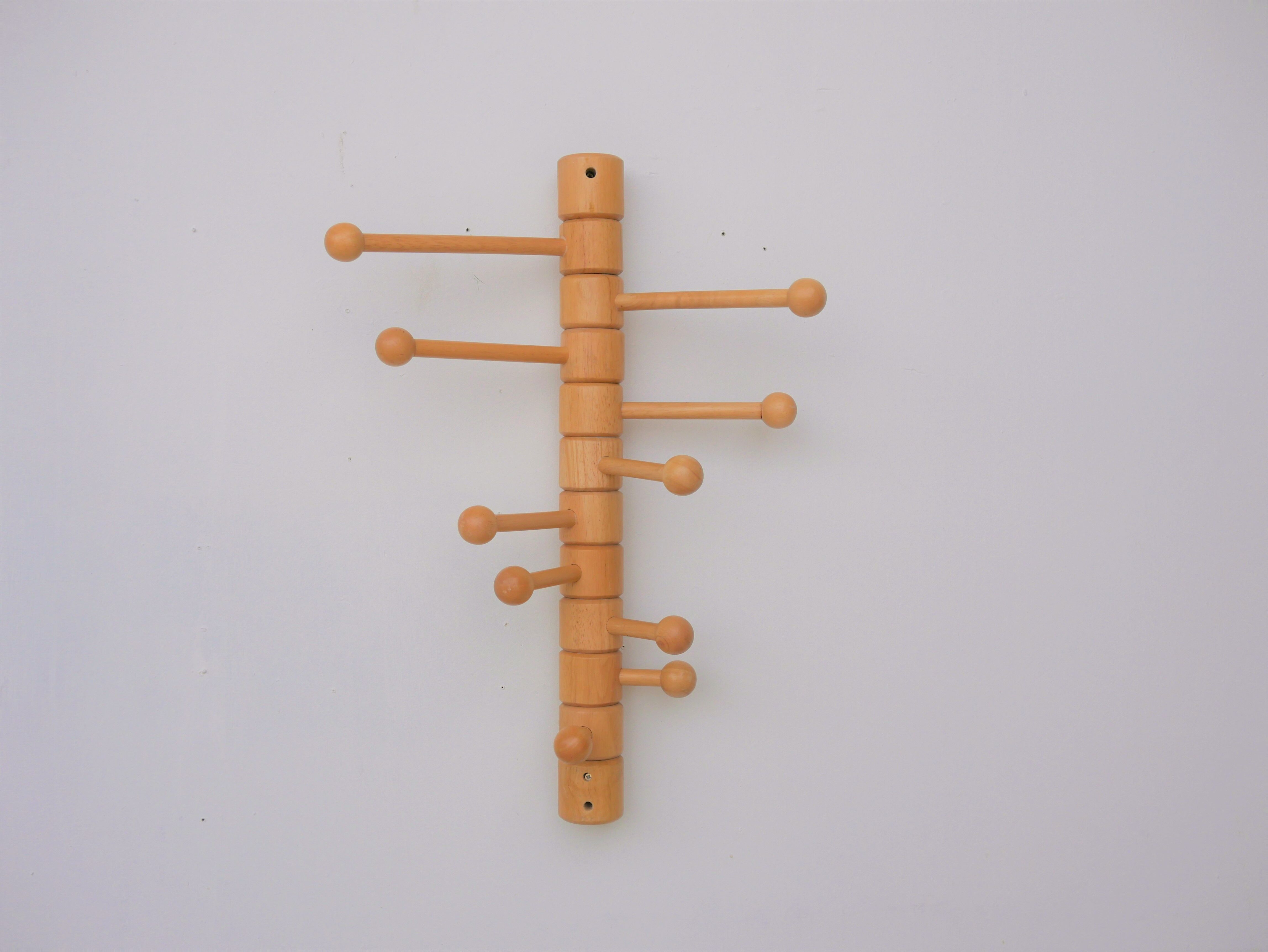 Vintage wooden wall coat holder