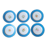 6 dessert plates in porcelain Old Paris 19th century