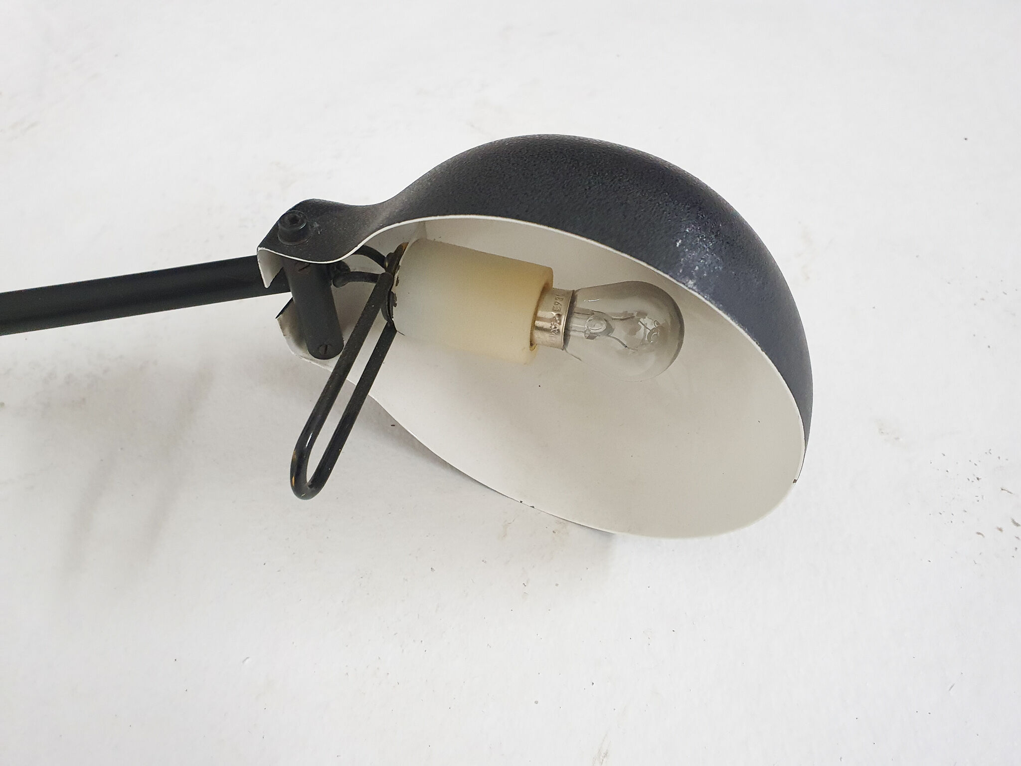 Black metal wall light, 1980