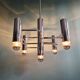 Geometric chandelier in chrome metal, design by Gaetano Sciolari, 1970.