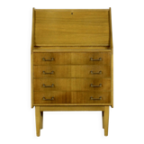Midcentury Bureau Desk Cabinet In Teak Vintage Modern Danish Style