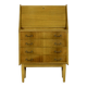 Midcentury Bureau Desk Cabinet In Teak Vintage Modern Danish Style