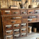 Exceptional antique apothecary workbench.