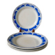Set of 4 gien royal blue art deco flat plates 1930