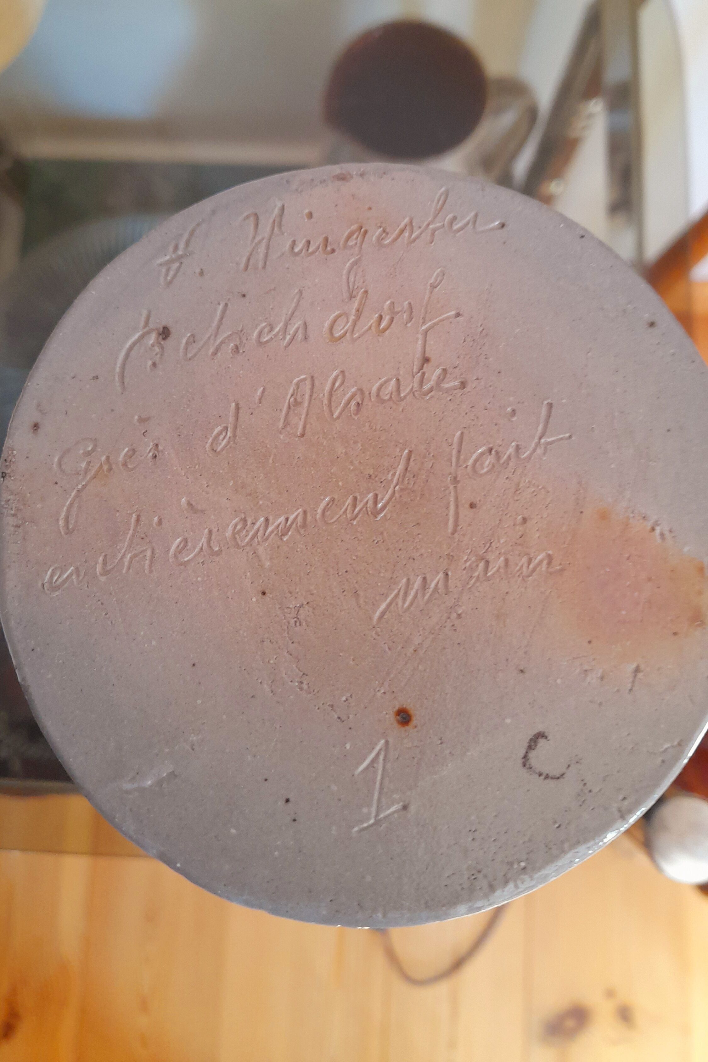 Vase or pitcher in sandstone from Alsace 60s