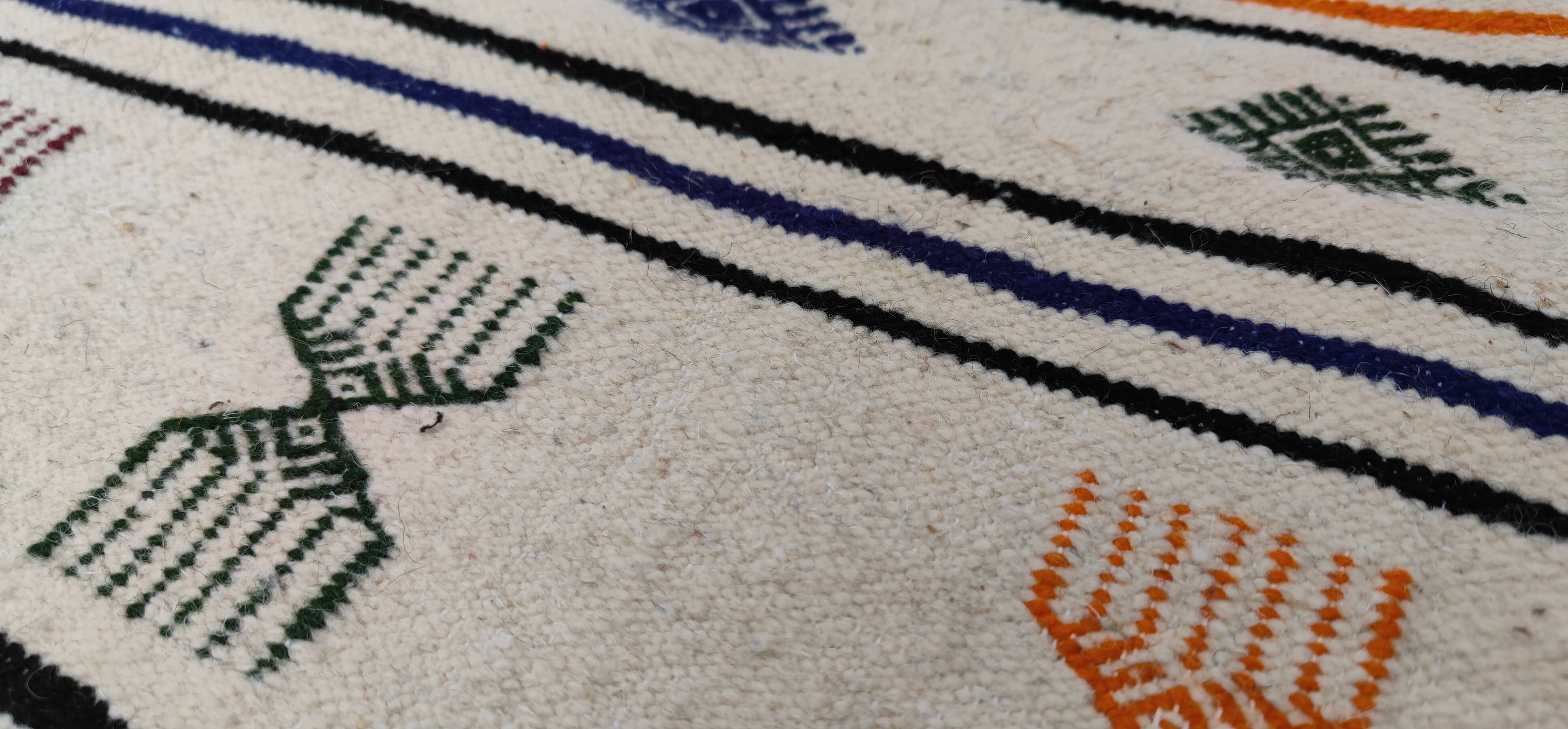 Handmade rug with Berber patterns