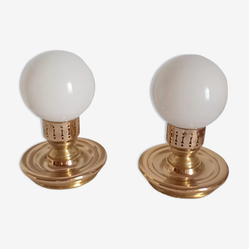 Pair of golden lamps