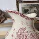 Large ironstone jug St Amand Anemone, antique pitcher