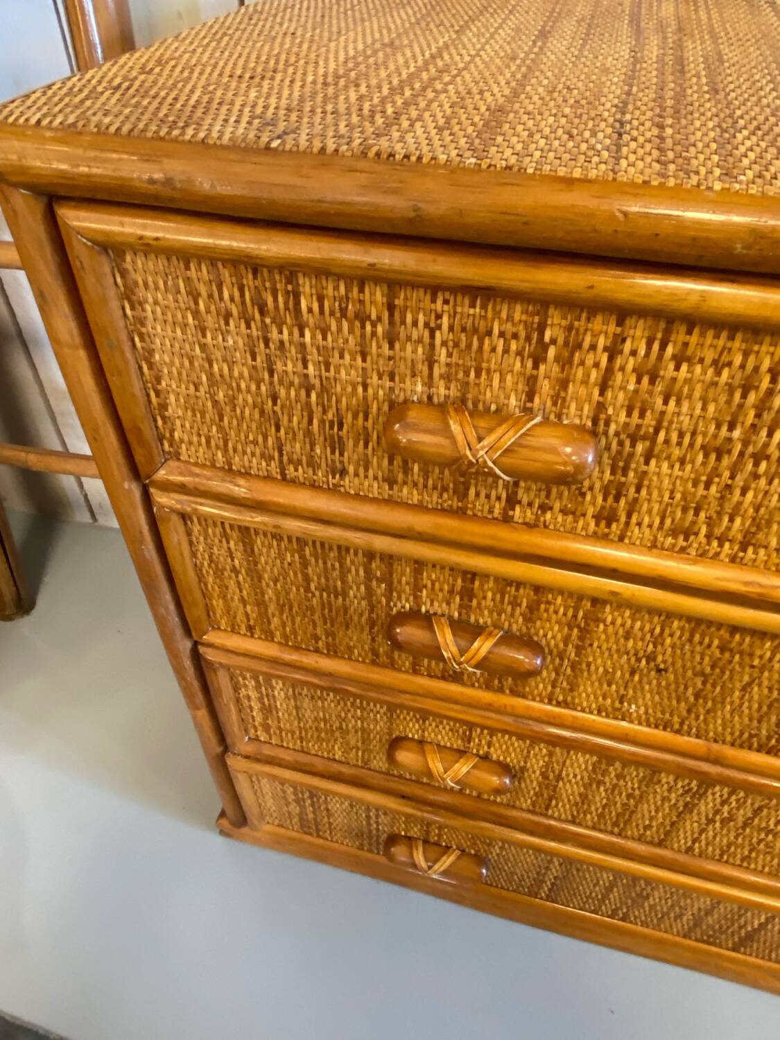 Rattan chest of drawers