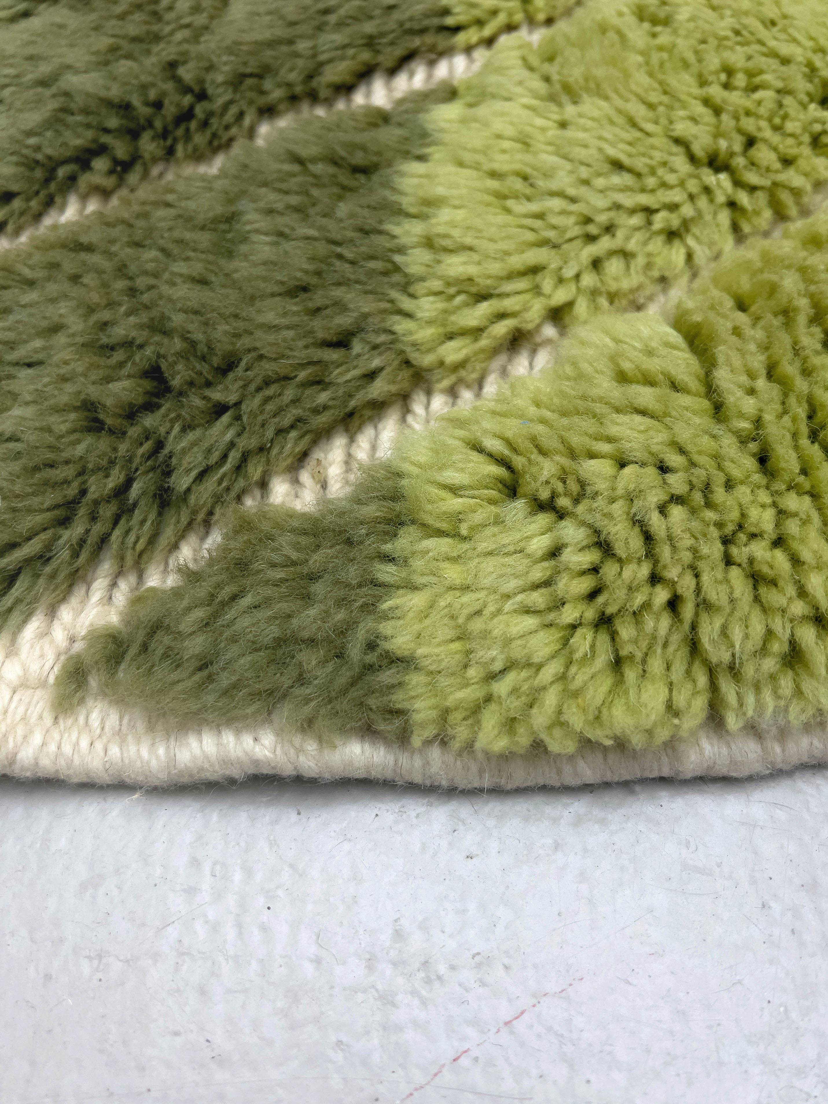 Tapis berbère marocain M'rirt bicolore vert 2,91x2,04m