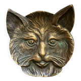 Bronze cat head ashtray