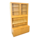 Tall LP display cabinet with glass doors and magazine shelf from Sweden