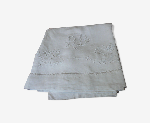 Drap Ancien En Metis Brode Sur Decouverte Monogramme Db Selency Drap Ancien En Metis Brode Sur Decouverte Monogramme Db Selency