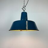 Industrial Blue Enamel Factory Pendant Lamp, 1960s