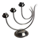 Art deco candlestick in stainless steel, 3 flames, Spain, 1970s