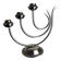 Art deco candlestick in stainless steel, 3 flames, Spain, 1970s