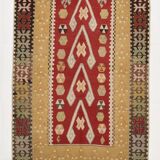 3x5 Small Size Vintage Kilim Area Rug, Ethnic Pattern Kilim, 95x143 cm