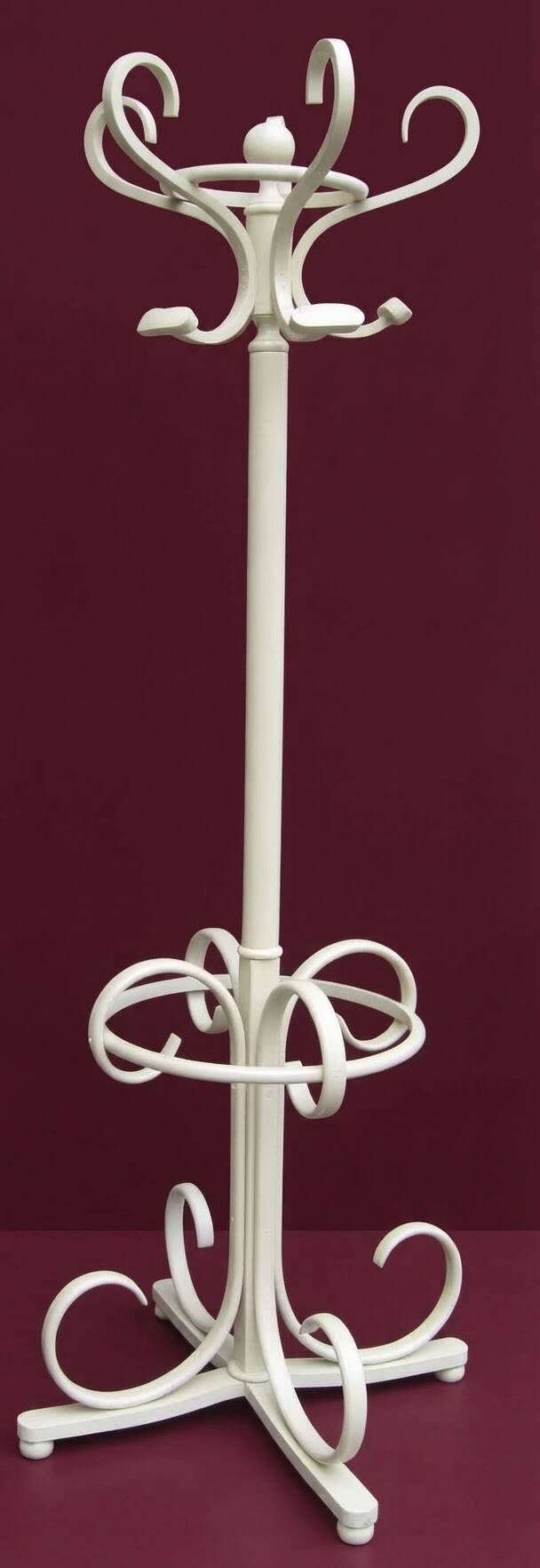 Vintage Cream Curved Wood Thonet Coat Rack