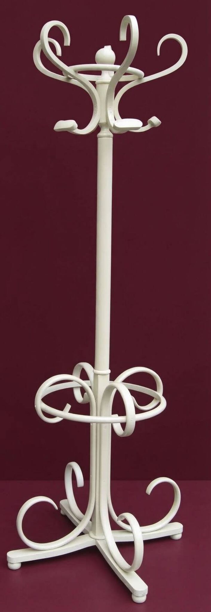 Vintage Cream Curved Wood Thonet Coat Rack