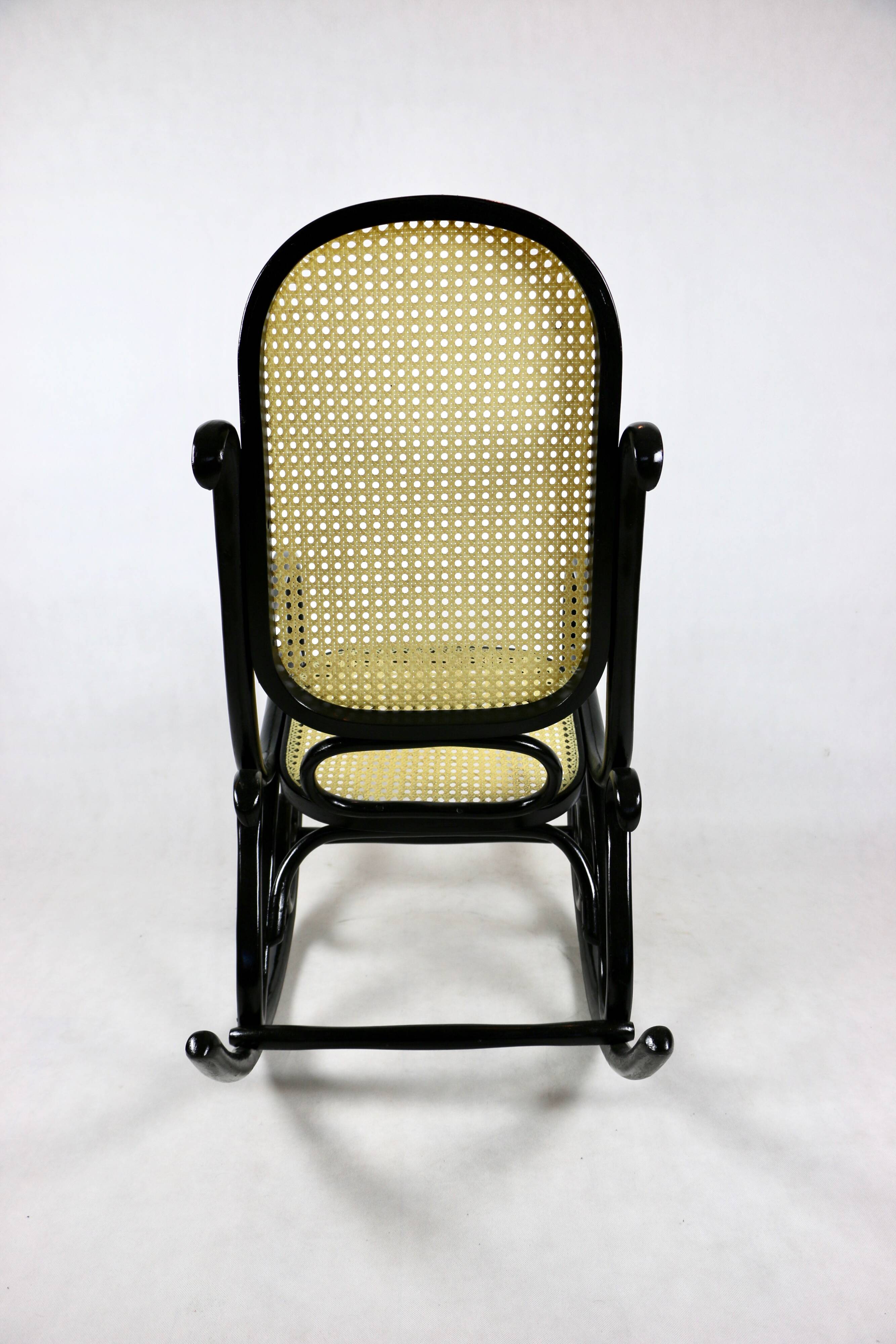 Vintage Black Rocking Chair attributed to Michael Thonet