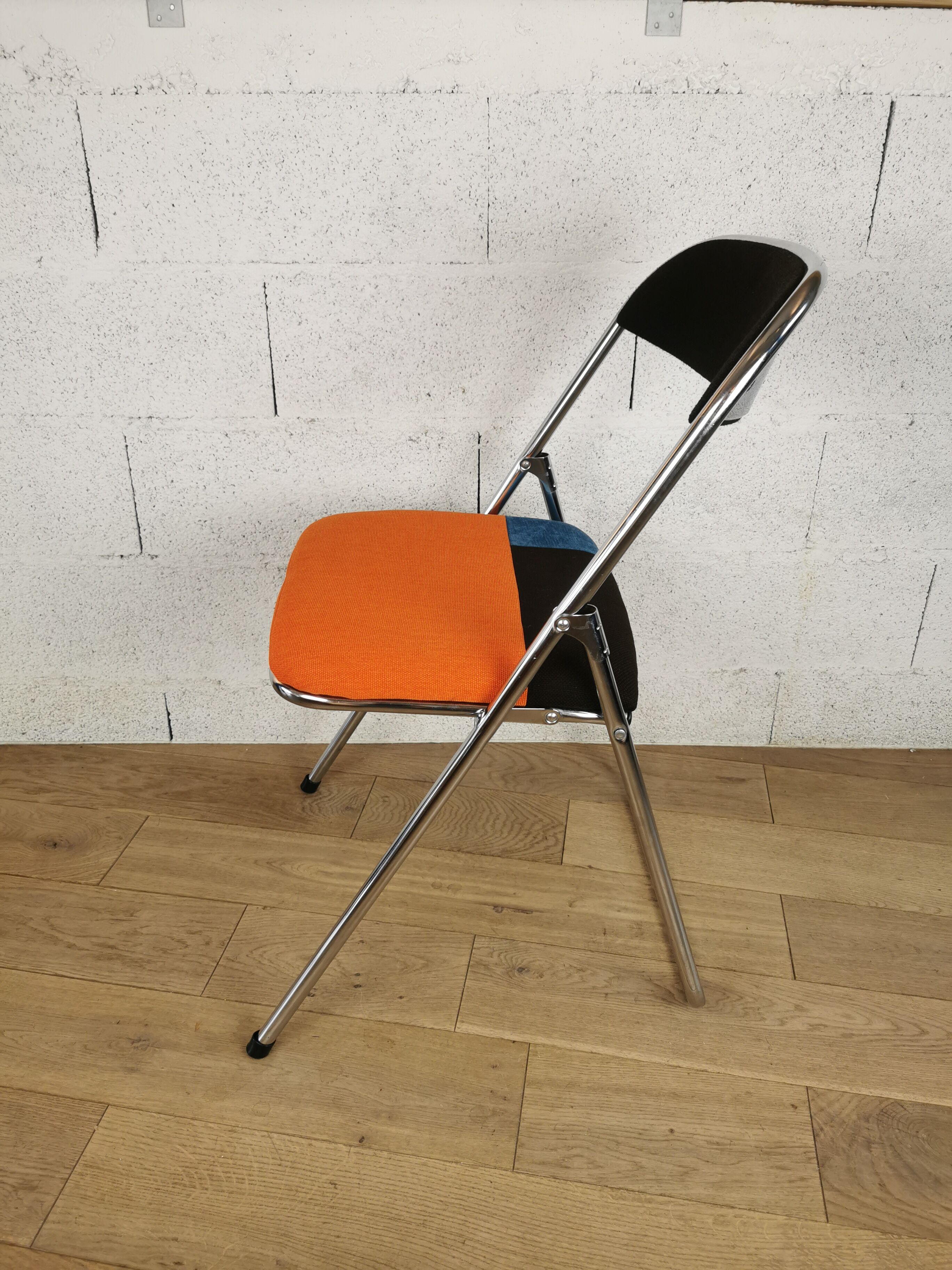 Upcycled 70s chrome folding chair