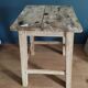 Patinated wooden stool square seat dp 0322007 old vintage