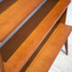Wood bookcase shelf, wooden shelf on compass legs, storage unit, decoration