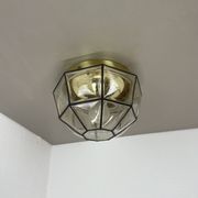 Ceiling Light "Iron Rings" made of Brass and Glass by Glashütte Limburg, Germany, 1970s