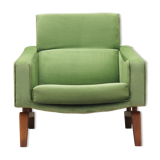 Fauteuil vert, design danois, années 1970, fabriqué au Danemark