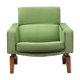 Fauteuil vert, design danois, années 1970, fabriqué au Danemark