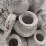 Vintage Tulip Vase with 25 White Glazed Ceramic Amphoras, Italy