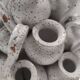Vintage Tulip Vase with 25 White Glazed Ceramic Amphoras, Italy