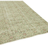 Handmade oriental contemporary 1980s 240 cm x 356 cm beige wool carpet