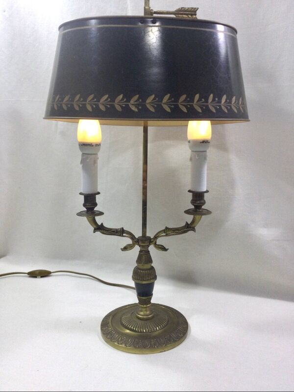 Lampe bouillotte empire à deux lumières