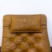 Fauteuil danois en cuir coloré, années 1970