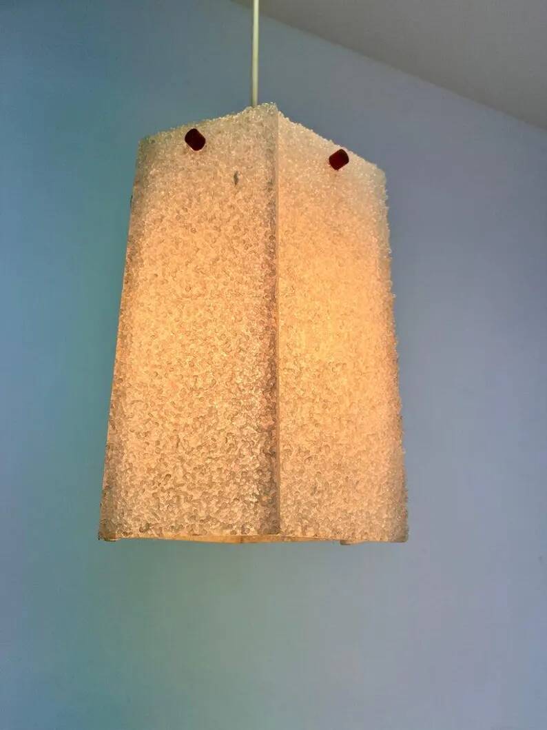 Plastic Epoxy Resin Mid Century Pendant, Czechoslovakia, 1970s