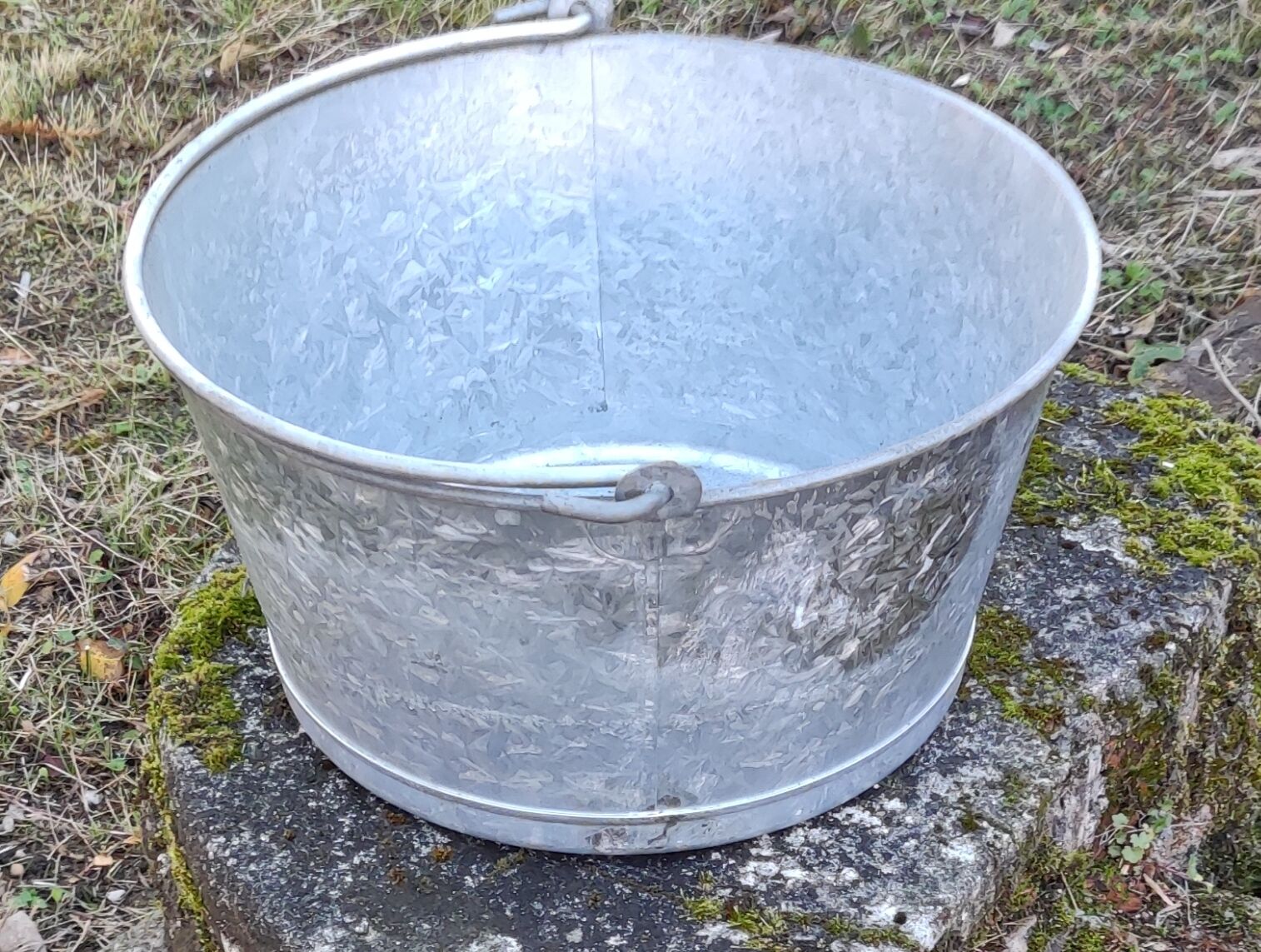 Old Galvanized Steel Basin