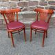 Paire de chaises bistrot alsaciennes en bois et cuir, 1960