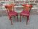 Paire de chaises bistrot alsaciennes en bois et cuir, 1960