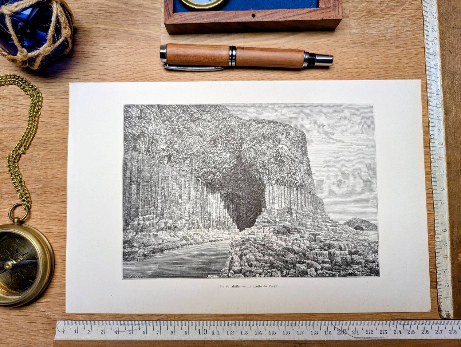 Printed in 1898, Fingal's Cave, Scotland.