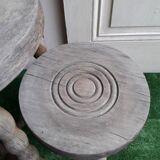 2 rustic 2-degree wooden tripod stools (pair)