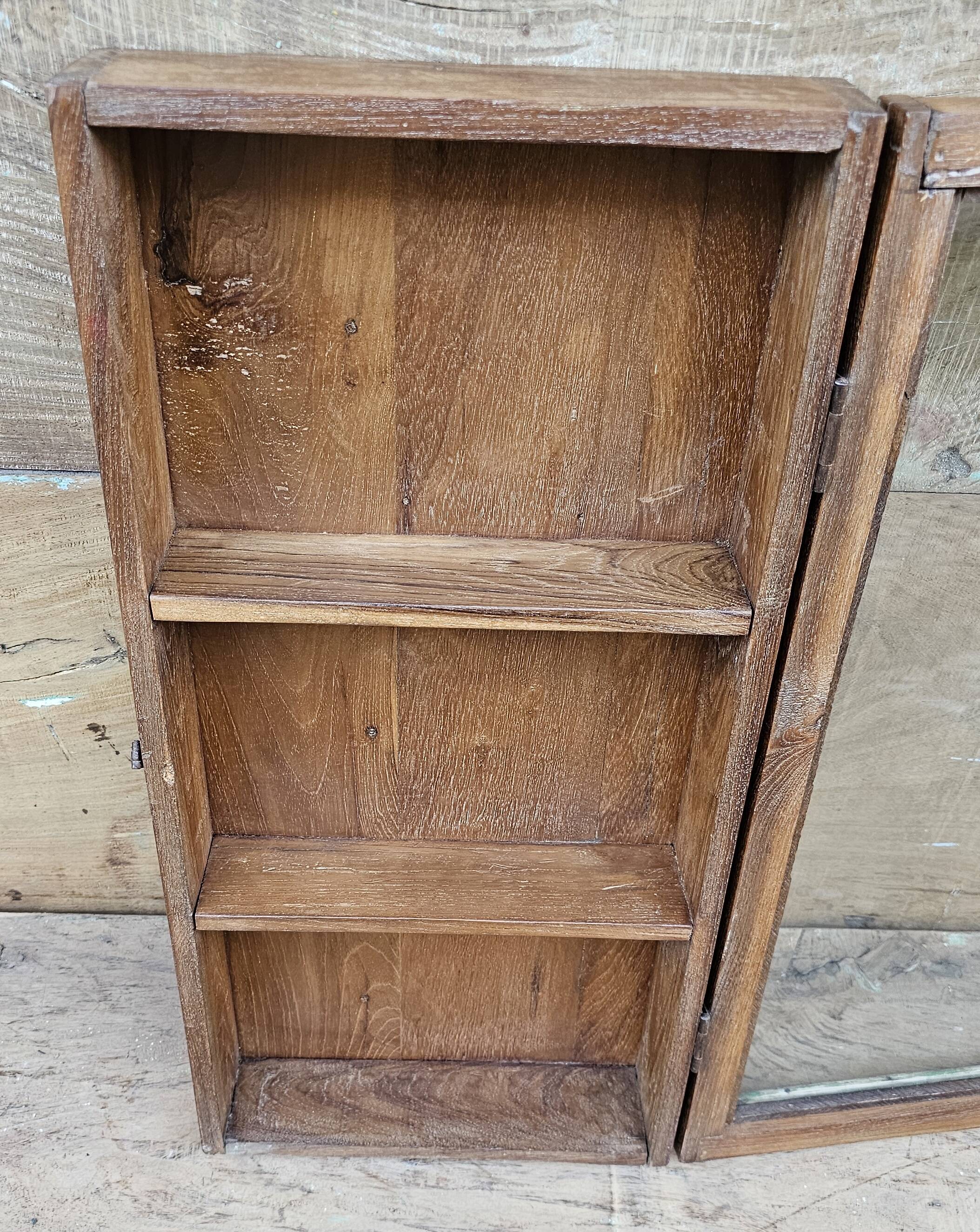 Old Burmese teak wall display case