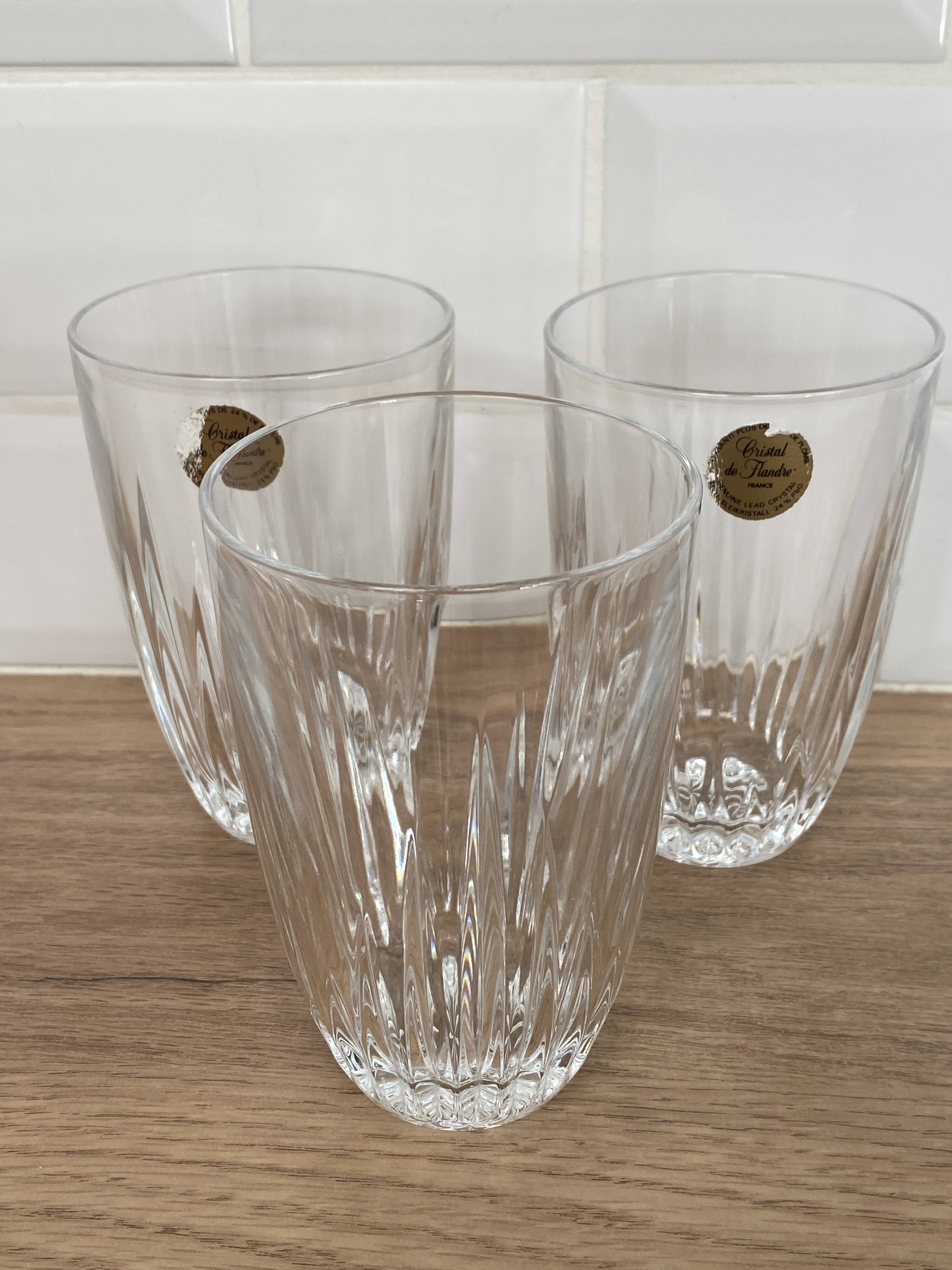 Set of 3 water glasses, Flanders Crystal, Austria model